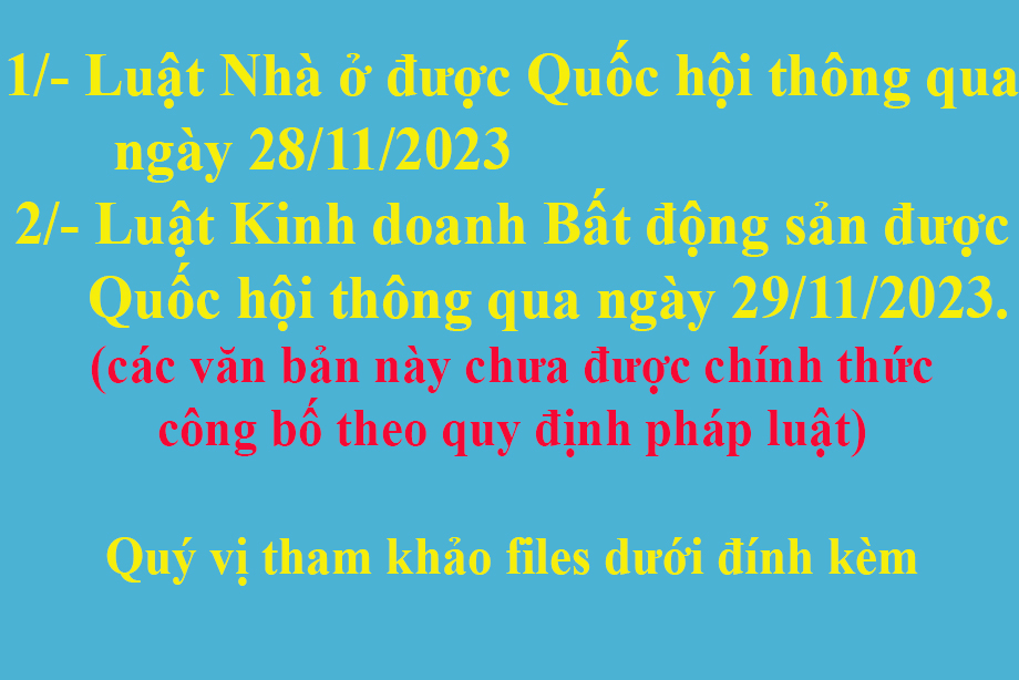 Luật Nhà ở và Luật Kinh doanh bất động sản