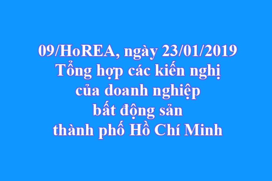 Tổng hợp các kiến nghị của doanh nghiệp bất động sản thành phố Hồ Chí Minh